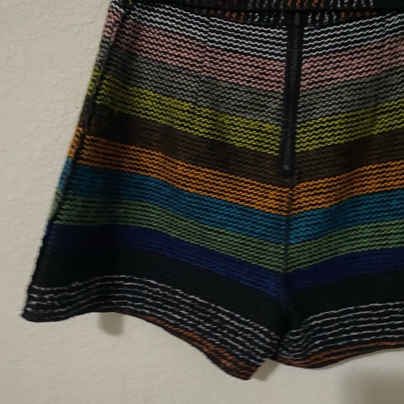 N/Nicholas Textured Horizontal Multicolor Striped Knit Belted Retro Shorts Sz 4 - Picture 12 of 13